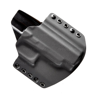 RH HOLSTERS OWB GLOCK 43X rail, kovové průvleky 40, 011